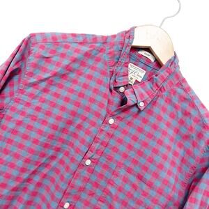 J. Crew Plaid Organic Cotton Slim Fit Long Sleeve Button Down Sz M